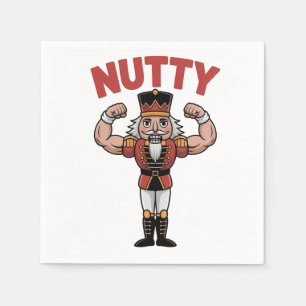 Funny Christmas Nutcracker Nuty Natural Fitness  Napkins