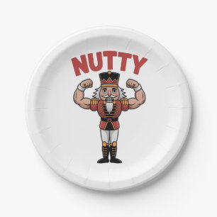 Funny Christmas Nutcracker Nuty Natural Fitness Paper Plates
