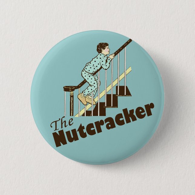 Funny Christmas Nutcracker Pinback Button (Front)
