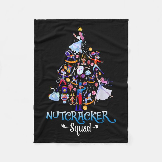 Funny Christmas Nutcracker Squad Ballet Dance Kids Fleece Blanket (Front)