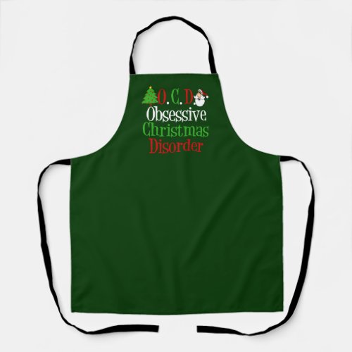 Funny Christmas Obsessed Apron