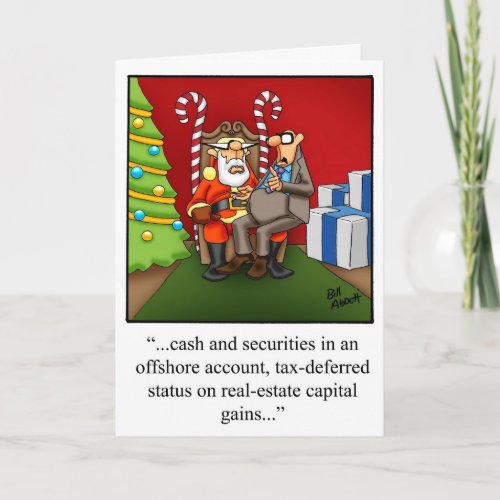 Funny Christmas Off Shore Account Greeting Card