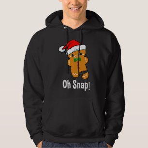 Funny Christmas Oh Snap! Baking Gingerbread Man Hoodie