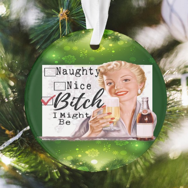 Funny Christmas Ornament Retro Best Friend Naughty (Creator Uploaded)