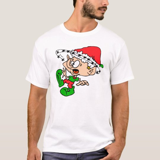 Funny Christmas Overwhelmed Elf Holiday Xmas Humor T-Shirt