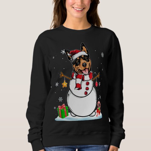 Funny Christmas Pajama Australian Kelpie Dog Santa Sweatshirt