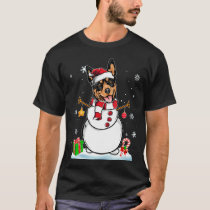 Funny Christmas Pajama Australian Kelpie Dog Santa T-Shirt