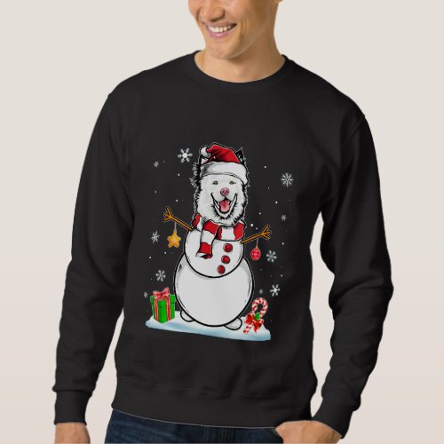Funny Christmas Pajama Finnish Lapphund Dog Santa  Sweatshirt