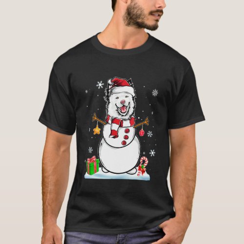 Funny Christmas Pajama Finnish Lapphund Dog Santa  T_Shirt