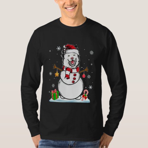Funny Christmas Pajama Finnish Lapphund Dog Santa  T_Shirt