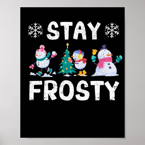 Funny Christmas Pajamas Cool Snowman Xmas Poster