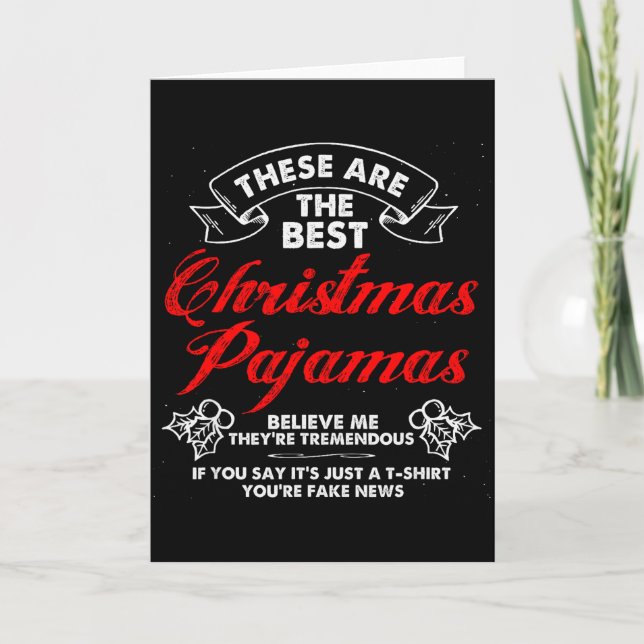 Funny Christmas Pajamas Donald Trump Gag Joke Pjs  Card (Front)