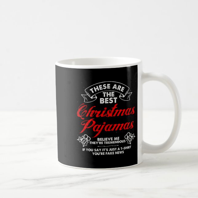Funny Christmas Pajamas Donald Trump Gag Joke Pjs  Coffee Mug (Right)