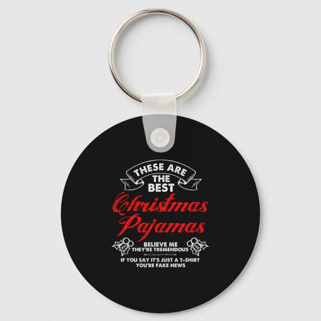 Funny Christmas Pajamas Donald Trump Gag Joke Pjs  Keychain (Front)