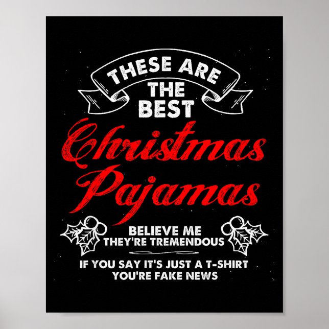 Funny Christmas Pajamas Donald Trump Gag Joke Pjs  Poster (Front)