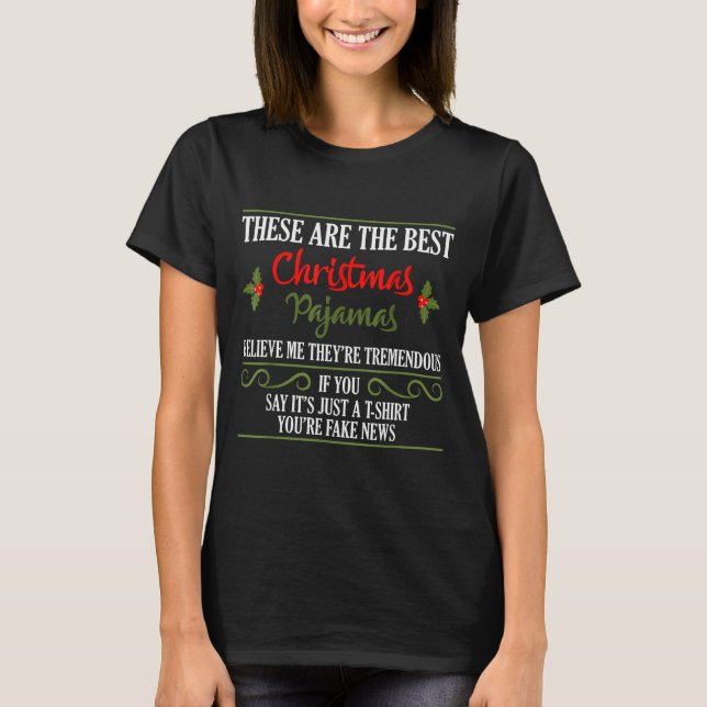 Funny Christmas Pajamas Donald Trump Gag Joke Pjs  T-Shirt (Front)