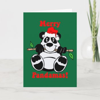 Funny Christmas Panda Bear Holiday Card by holidaysboutique at Zazzle