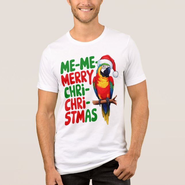 FUNNY CHRISTMAS PARROT Tri-Blend SHIRT (Front)