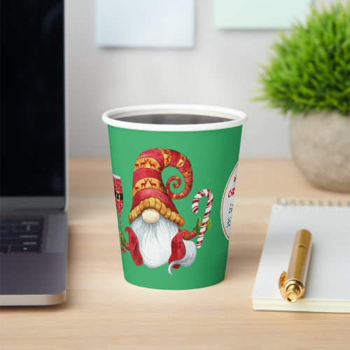 Funny Christmas Party Gnome Paper Cups