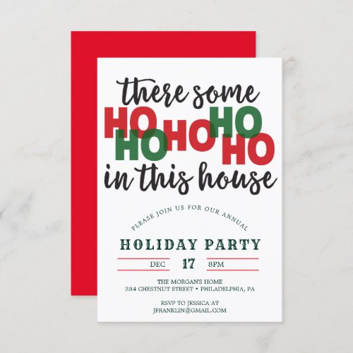 Funny Christmas Party Invitation Hos Open House