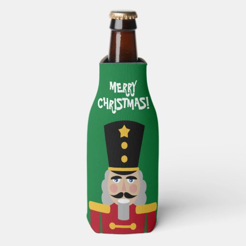 Funny Christmas party nutcracker personalized Bottle Cooler