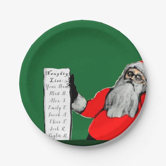 Funny Christmas Party Paper Plates (Front)