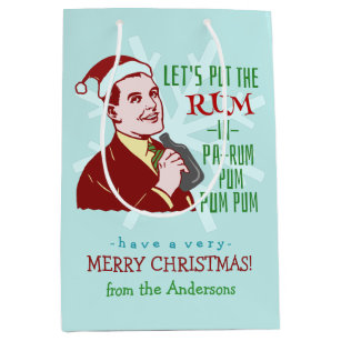 Funny Christmas Party Retro Rum Adult Holiday Medium Gift Bag