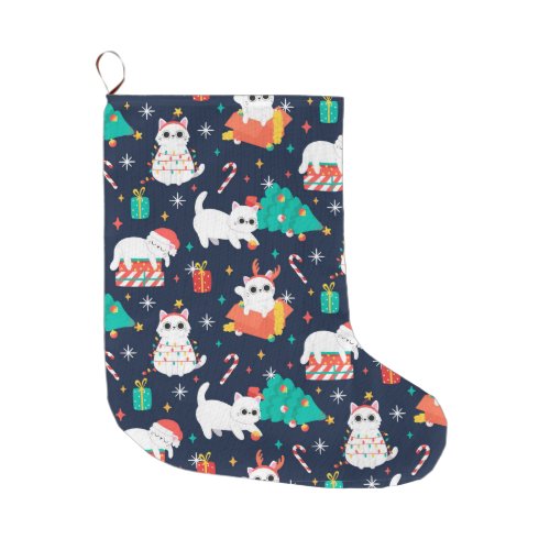 Funny Christmas Pattern Large Christmas Stocking