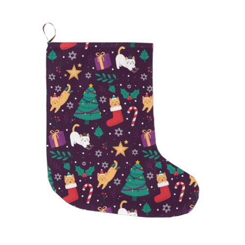 Funny Christmas Pattern Large Christmas Stocking