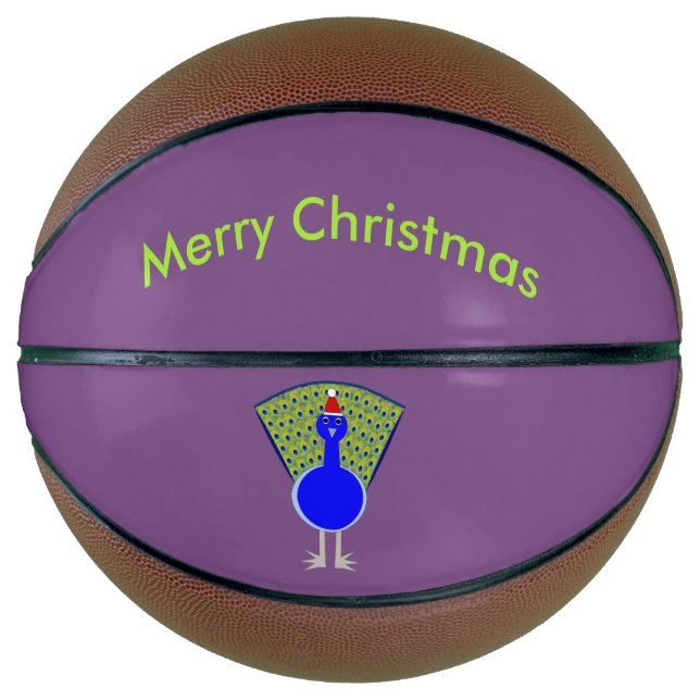 Funny Christmas Peacock Basketball (Front)