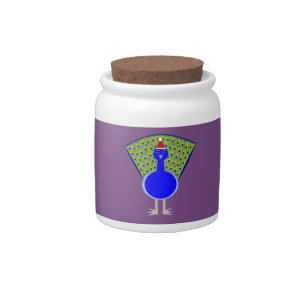 Funny Christmas Peacock Candy Jar