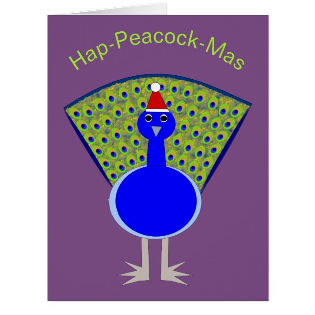 Funny Christmas Peacock Christmas Card (Front)