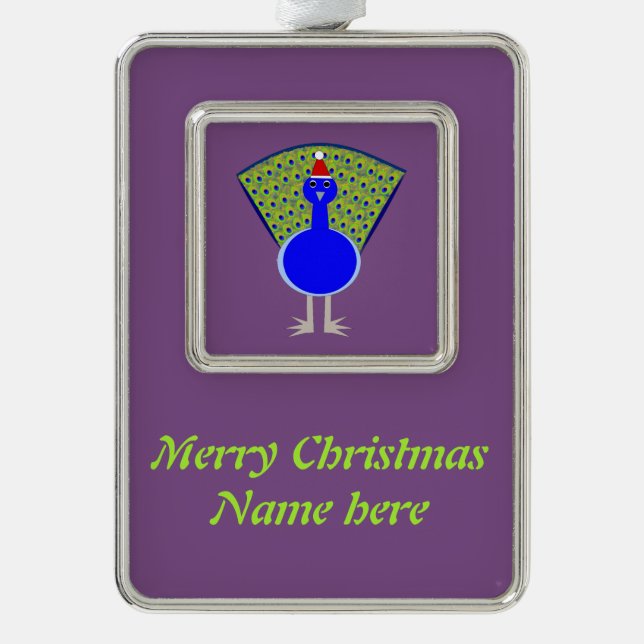 Funny Christmas Peacock Christmas Ornament (Front)