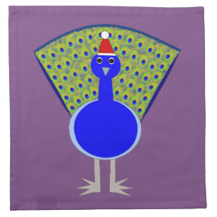 Funny Christmas Peacock Cloth Napkin