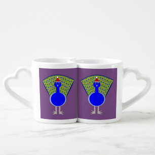 Funny Christmas Peacock Coffee Mug Set