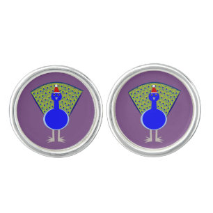 Funny Christmas Peacock Cufflinks
