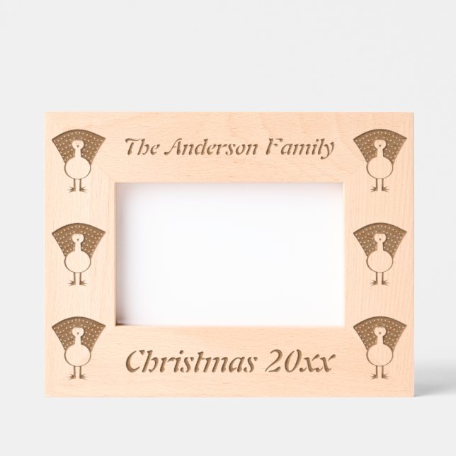 Funny Christmas Peacock Custom Engraved Frames (Front)