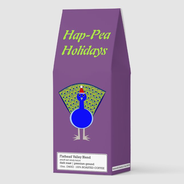 Funny Christmas Peacock Custom Roasted Coffee (Front)