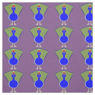 Funny Christmas Peacock Fabric