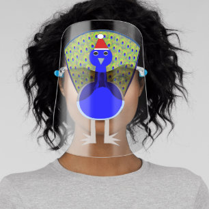 Funny Christmas Peacock Face Shield