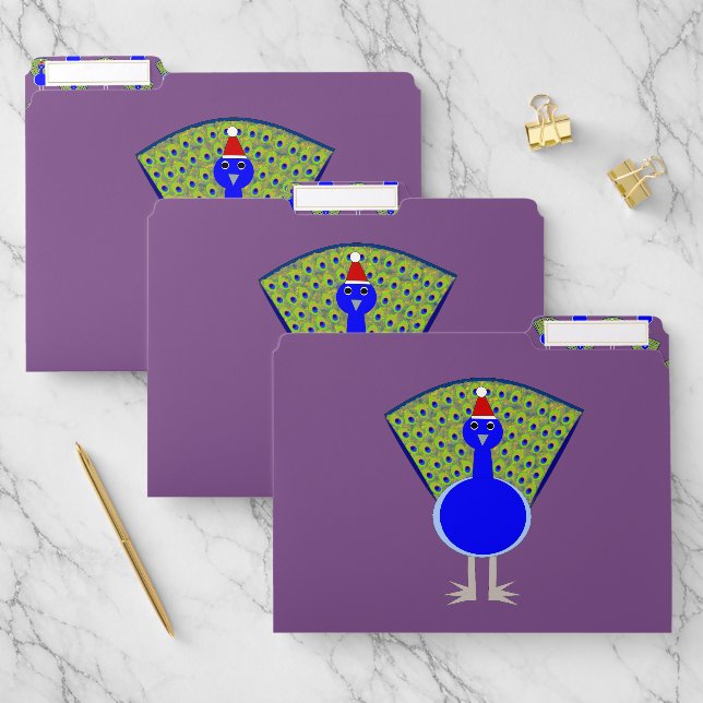 Funny Christmas Peacock File Folder (Set)