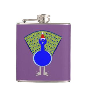 Funny Christmas Peacock Flask