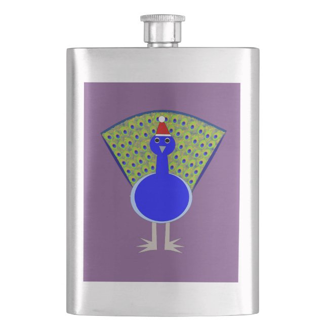 Funny Christmas Peacock Flask (Front)