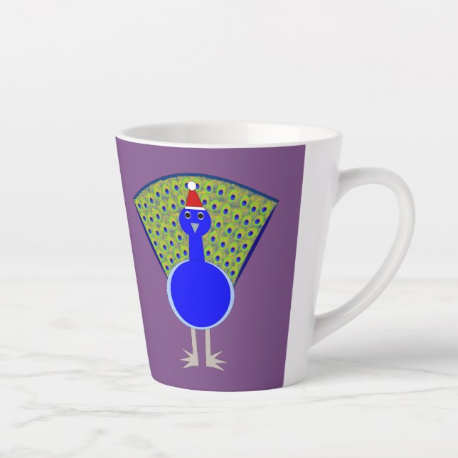 Funny Christmas Peacock Latte Mug (Right)