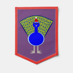 Funny Christmas Peacock Pennant