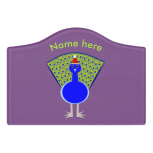Funny Christmas Peacock Personalized Door Sign