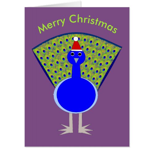 Funny Christmas Peacock Personalized Huge Card