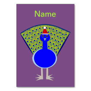 Funny Christmas Peacock Personalized Table Number