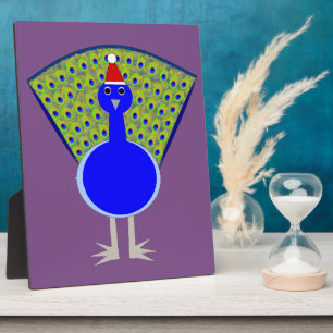 Funny Christmas Peacock Plaque