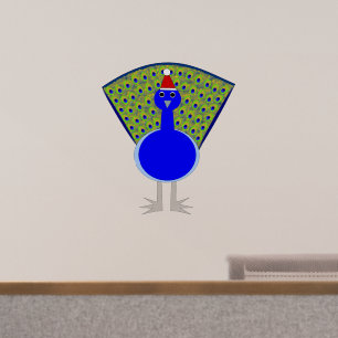 Funny Christmas Peacock Shaped Wall Decal
